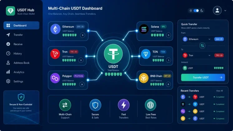 A USDT wallet saves money on fast crypto transfers