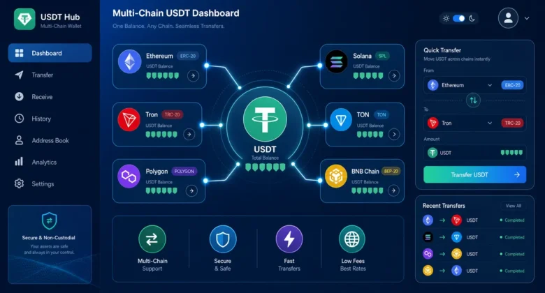 A USDT wallet saves money on fast crypto transfers