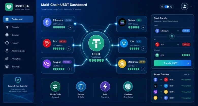A USDT wallet saves money on fast crypto transfers